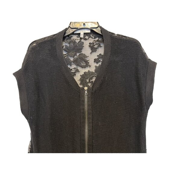 Robert Rodriguez Silk Cashmere Black Crewneck Lace Knit Sweater Vest Size Small - Picture 8 of 10